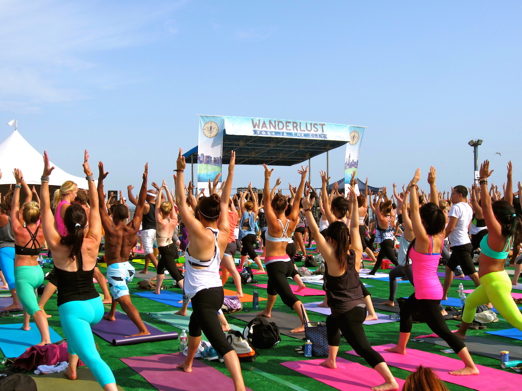 Group yoga session